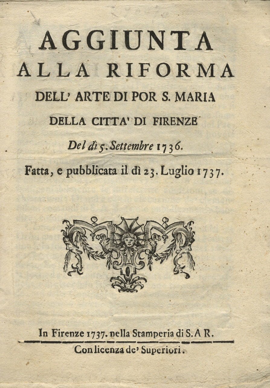 AGGIUNTA alla riforma dell'Arte di Por S. Maria della città …