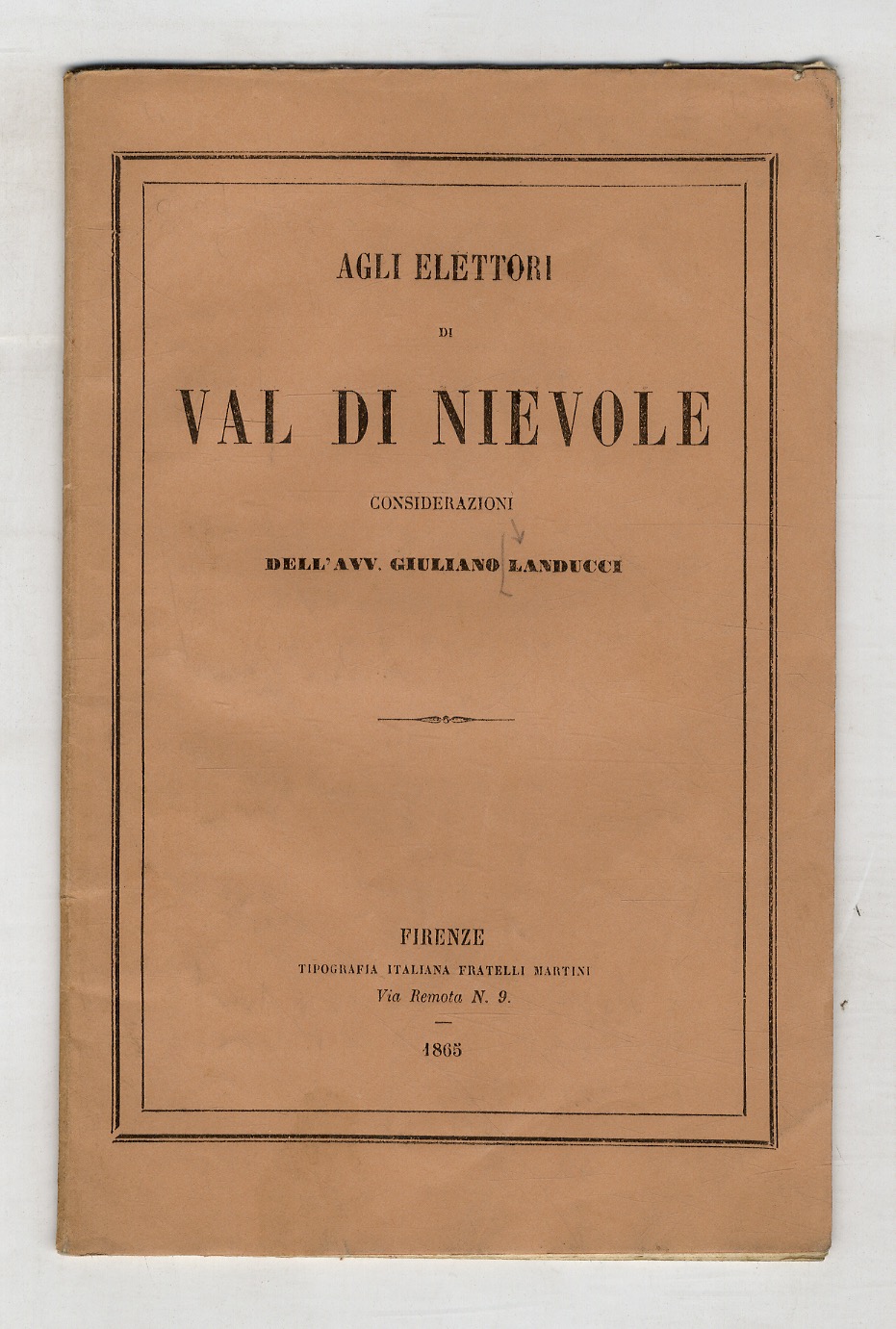 Agli elettori di Val di Nievole.Considerazioni dell'avv. Giuliano Landucci.