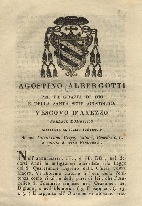Agostino Albergotti, per la grazia di Dio e della Santa …