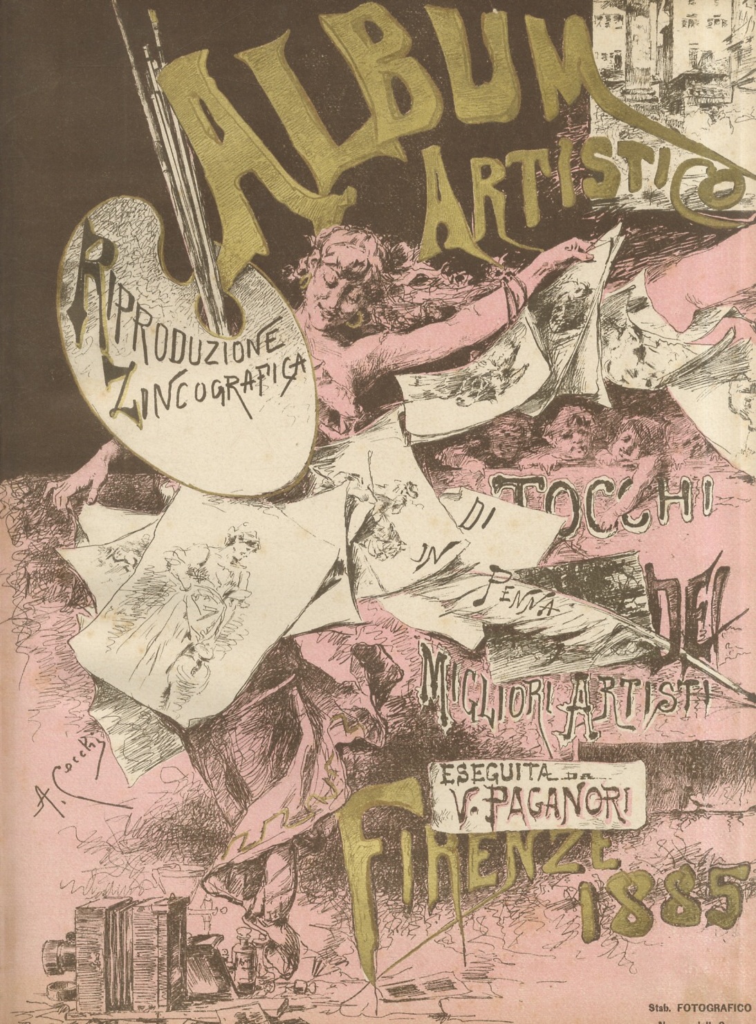 ALBUM artistico. Riproduzione zincografia di tocchi in penna dei migliori …