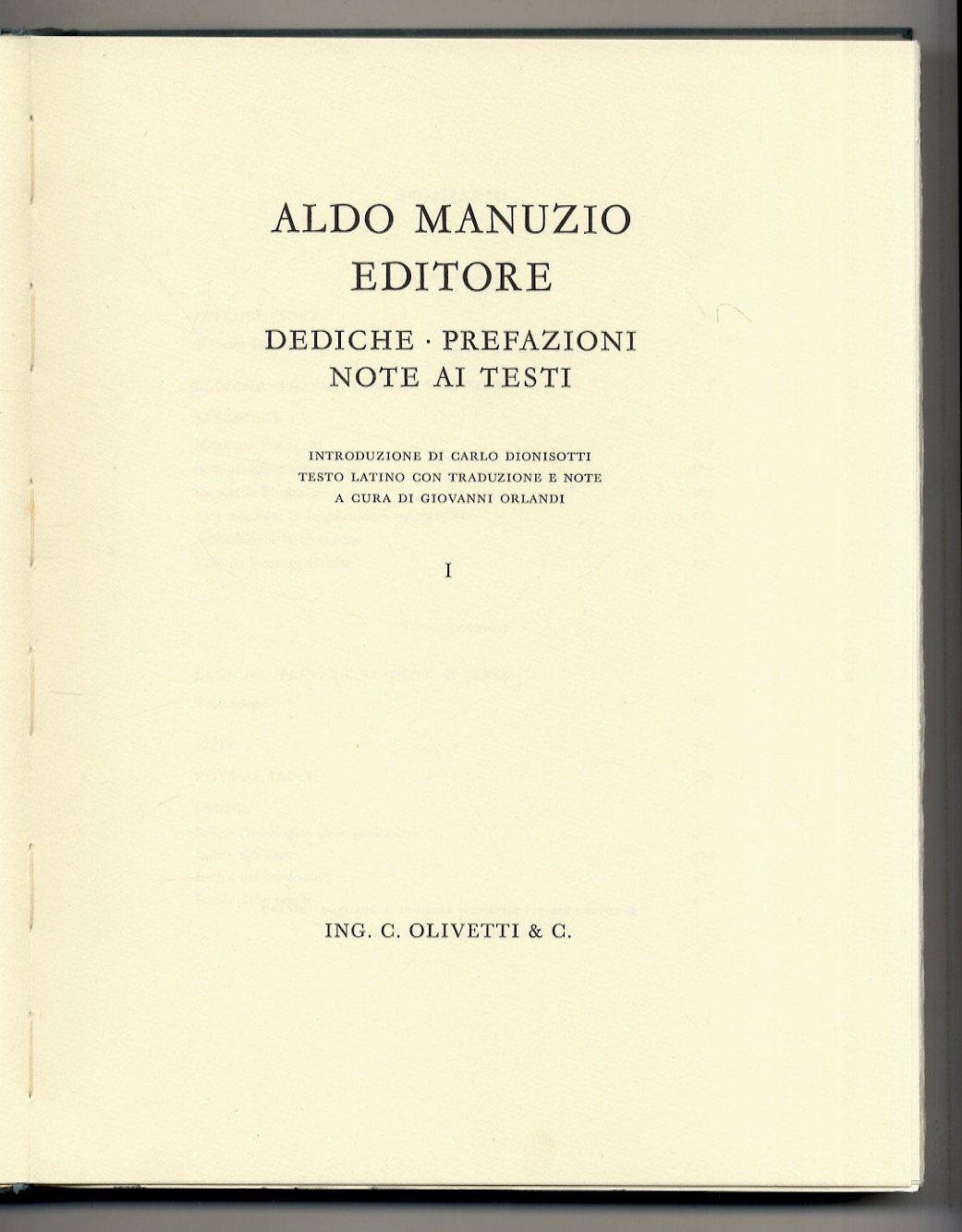 ALDO Manuzio editore. Dediche, prefazioni, note ai testi. Introduzione di …