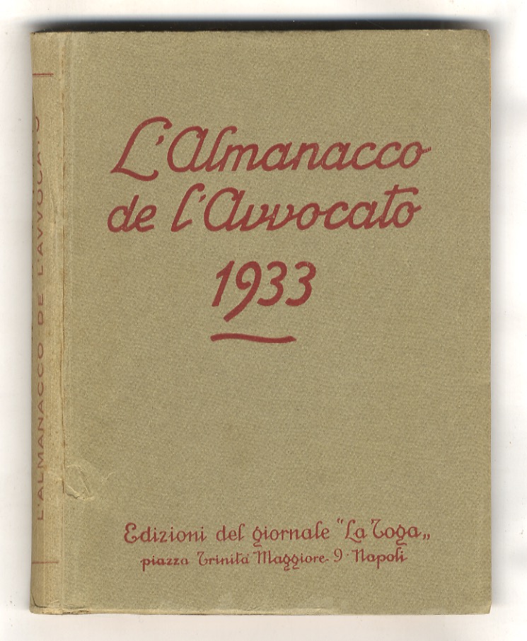 ALMANACCO (L') de l'Avvocato. Anno 1933 (XI).