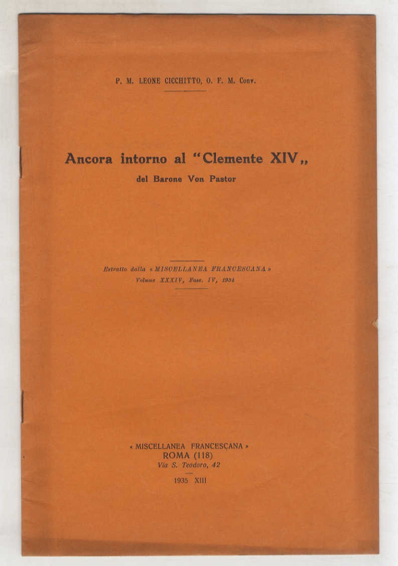 Ancora intorno al "Clemente XIV" del barone von Pastor.