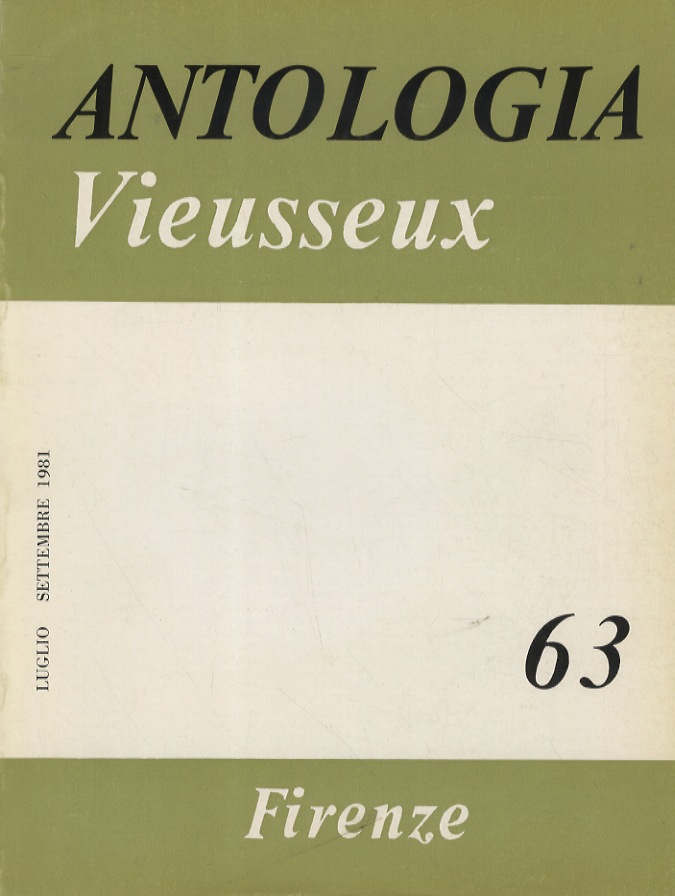 ANTOLOGIA Vieusseux. Giornale di scienze, lettere e arti. Anno XVI, …