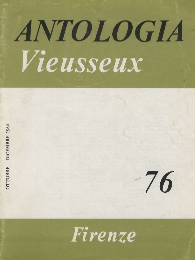 ANTOLOGIA Vieusseux. Giornale di scienze, lettere e arti. Anno XX, …