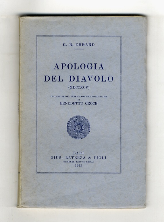 Apologia del diavolo (MDCCXCV). Traduzione dal tedesco con una nota …