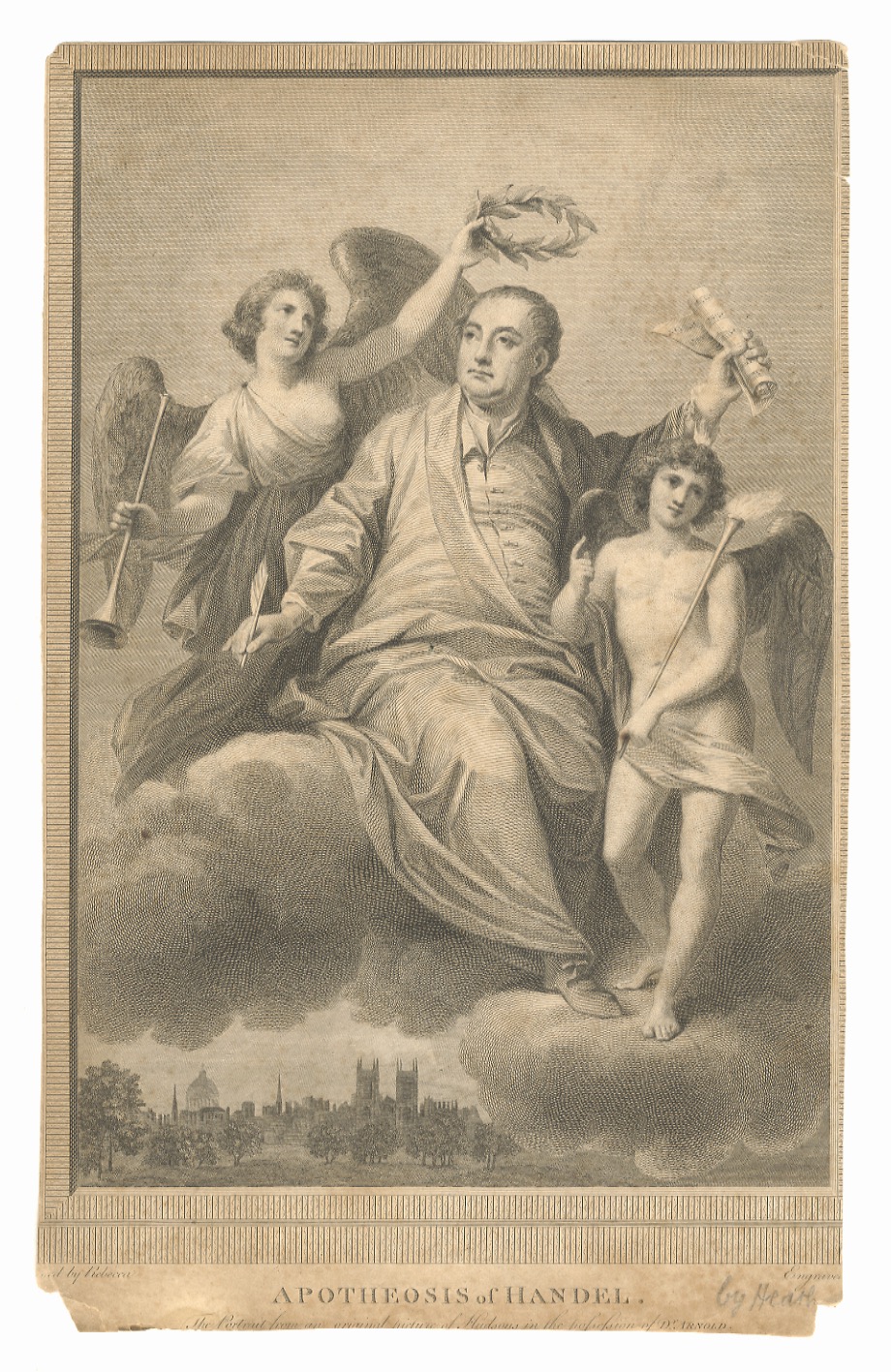 Apotheosis of Handel. The portrait from an original picture of …