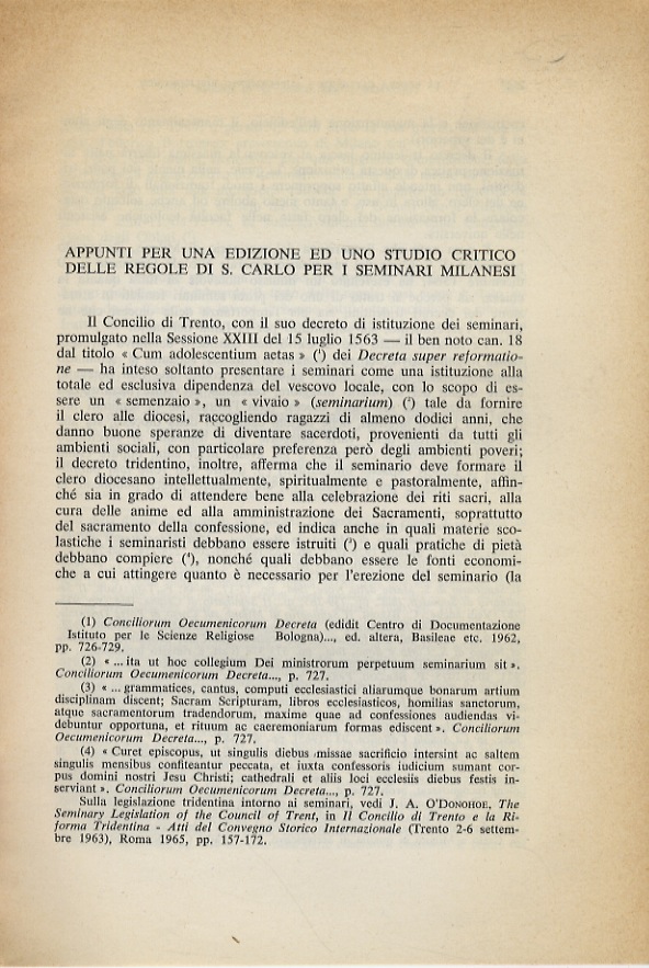 Appunti per una edizione ed uno studio critico delle regole …