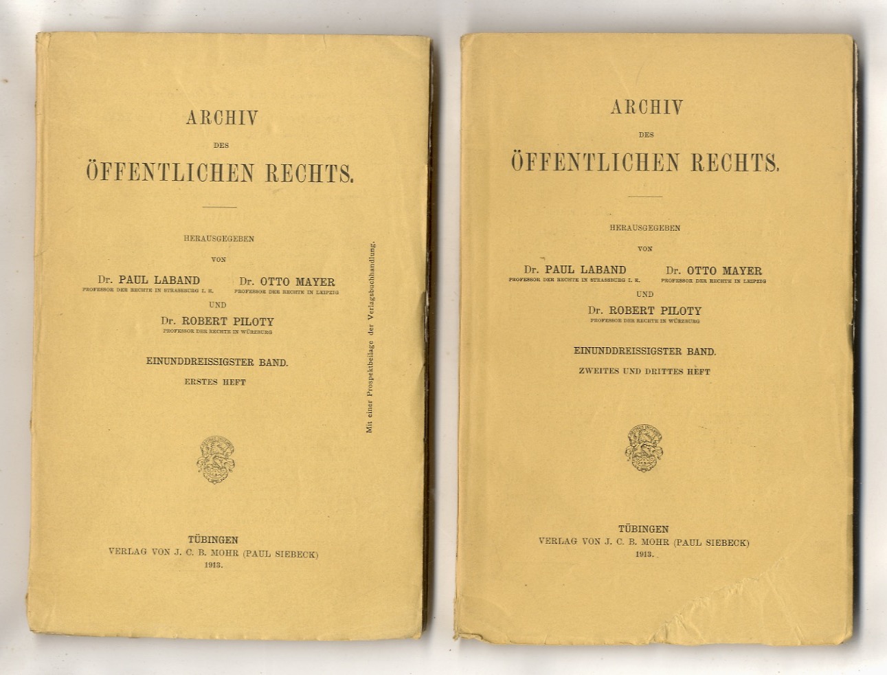 ARCHIV des öffentlichen Rechts. Herausgegeben von Dr. Paul Laband, Dr. …