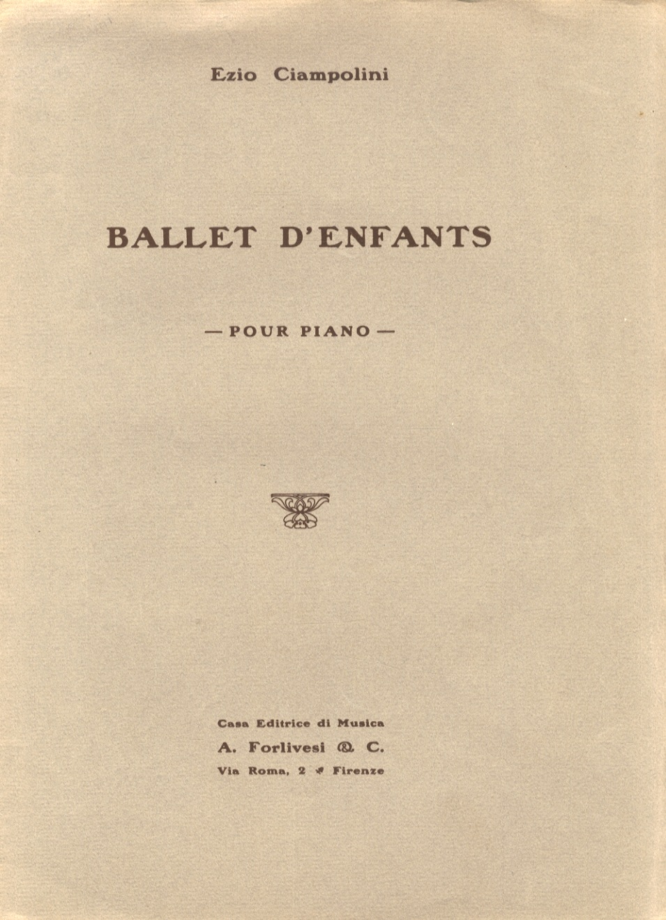 Ballet d'Enfants. Pour piano. N° 10510.