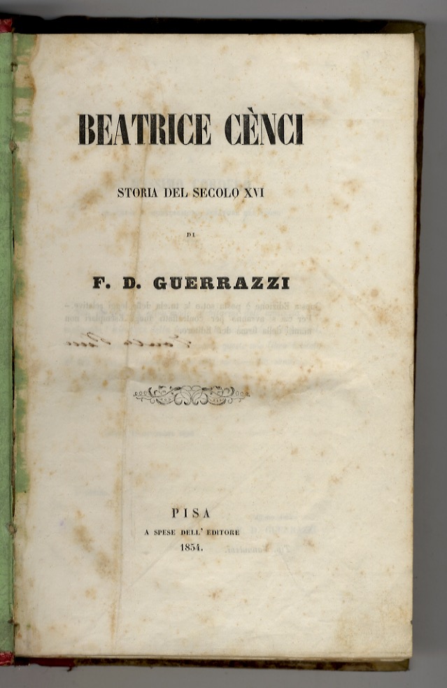 Beatrice Cenci, storia del secolo XVI.