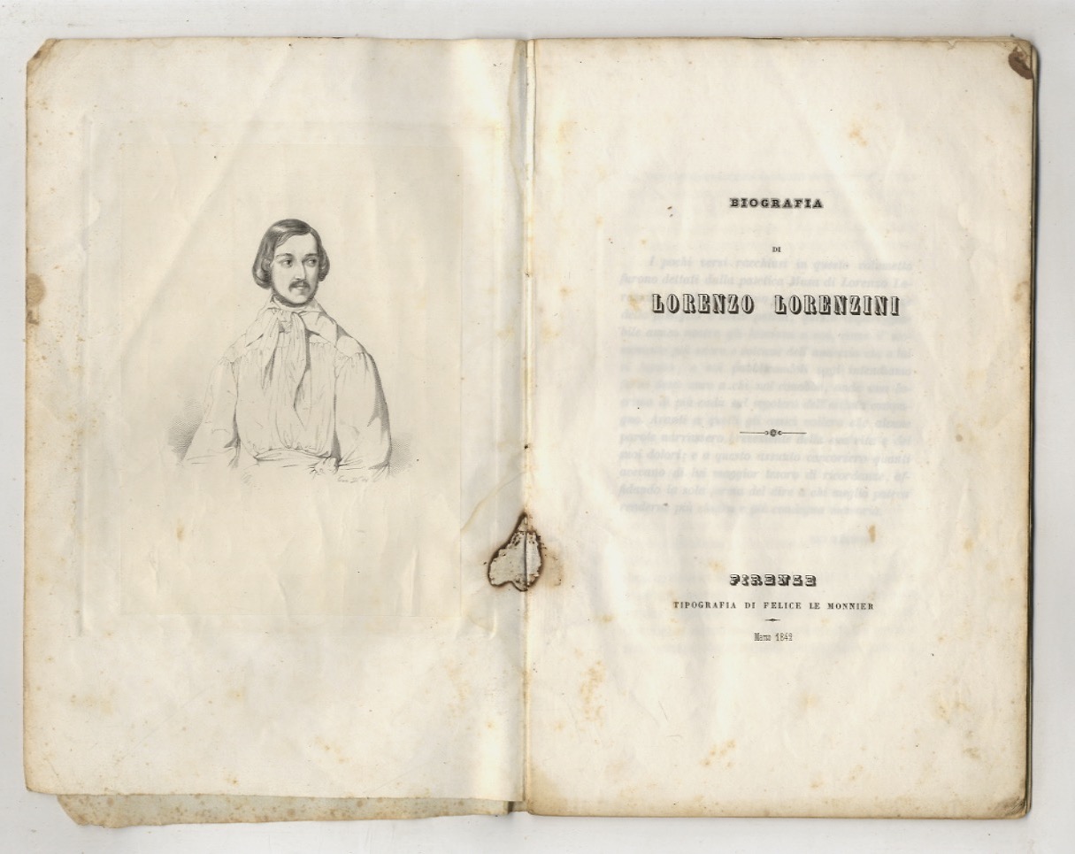 Biografia di Lorenzo Lorenzini.(Contiene le "Ultime poesie" di Lorenzini: Romanze …