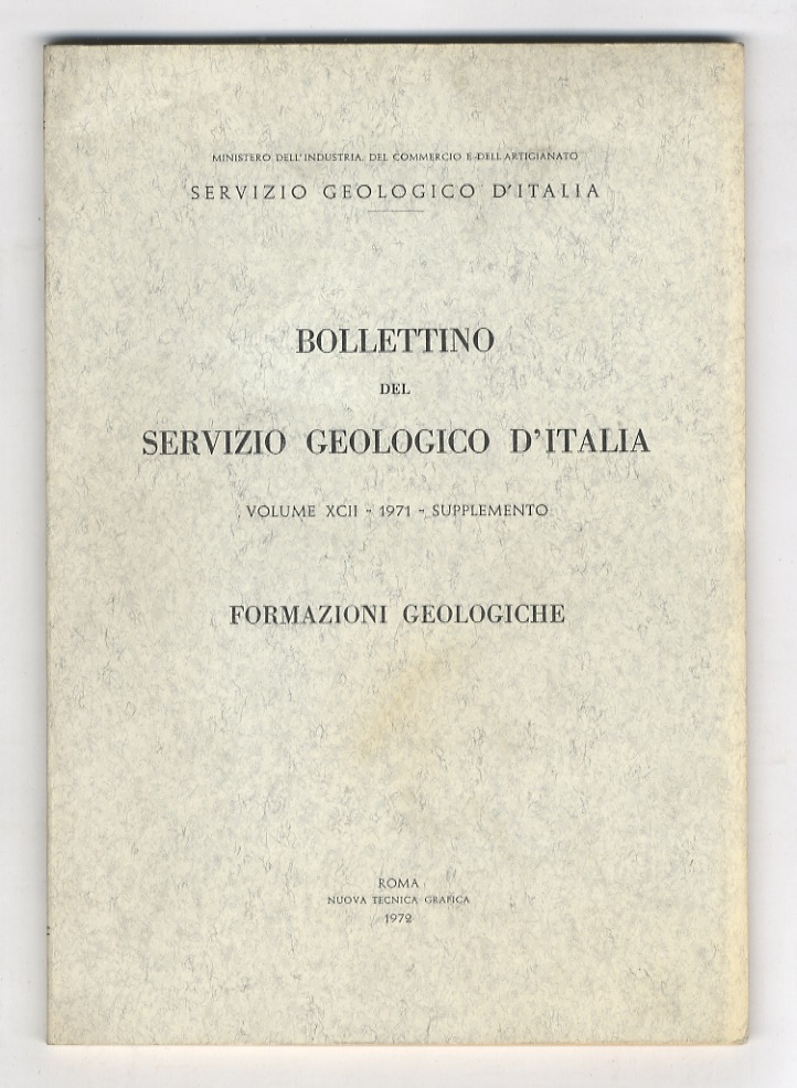 Bollettino del Servizio Geologico d'Italia. Volume XCII - 1971 - …