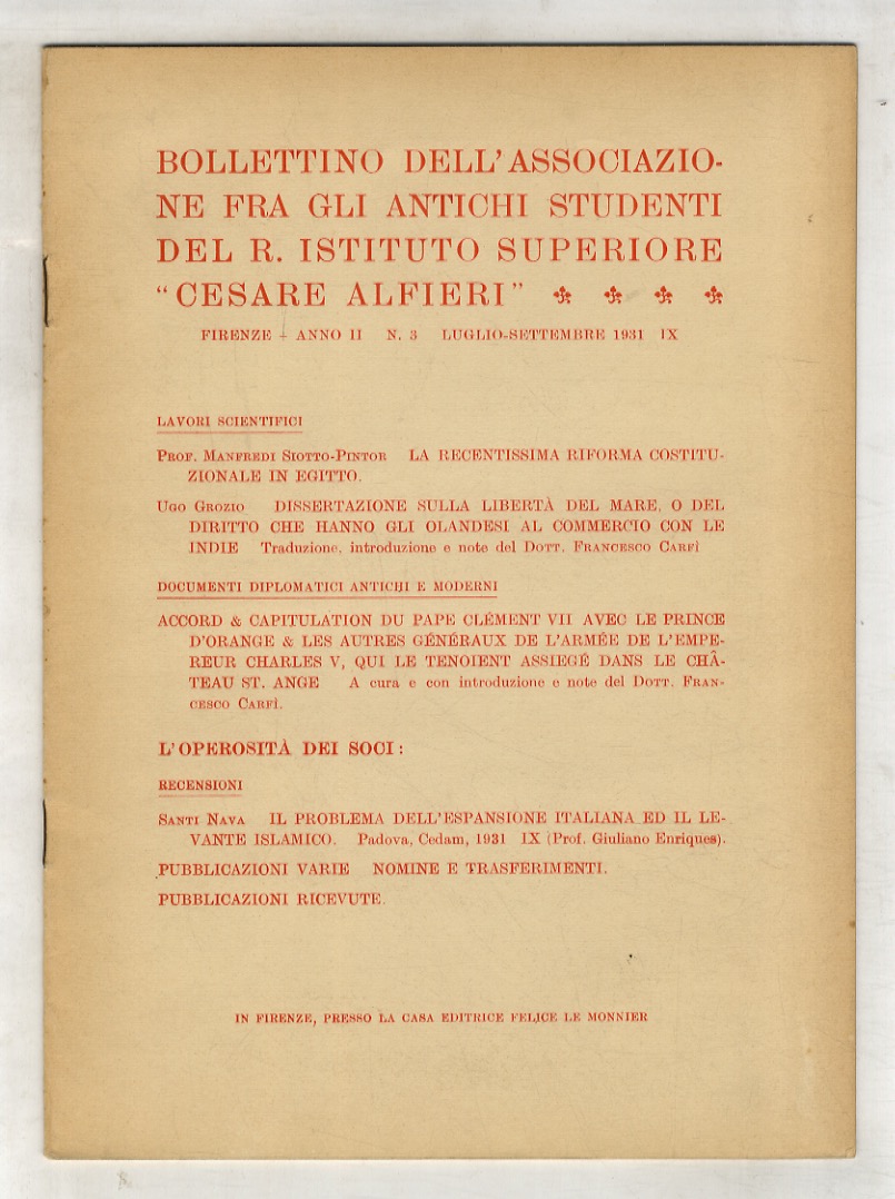 BOLLETTINO dell'Associazione fra gli antichi studenti del R. Istituto Superiore …