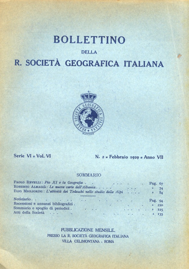 Bollettino della R. Società Geografica Italiana. Pubblicazione mensile. Serie VI …