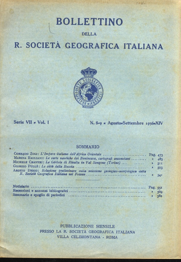 Bollettino della R. Società Geografica Italiana. Pubblicazione mensile. Serie VII …