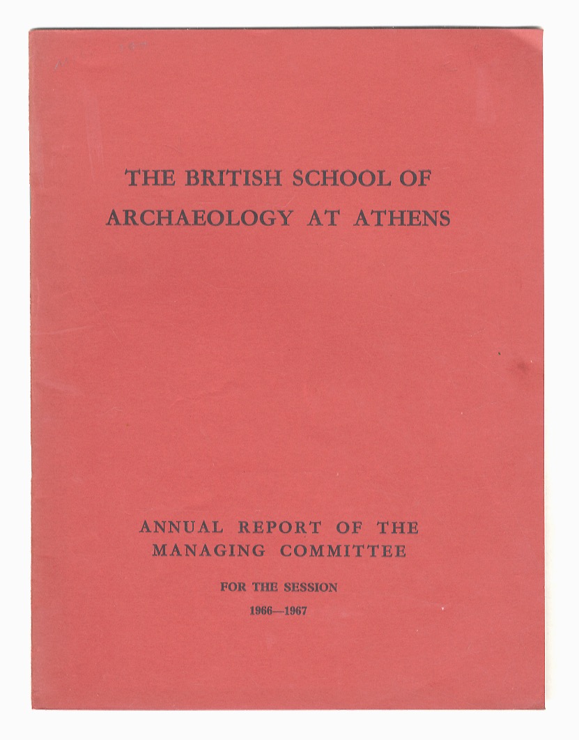 BRITISH (THE) School of Archaeology at Athens. Annual Report of …