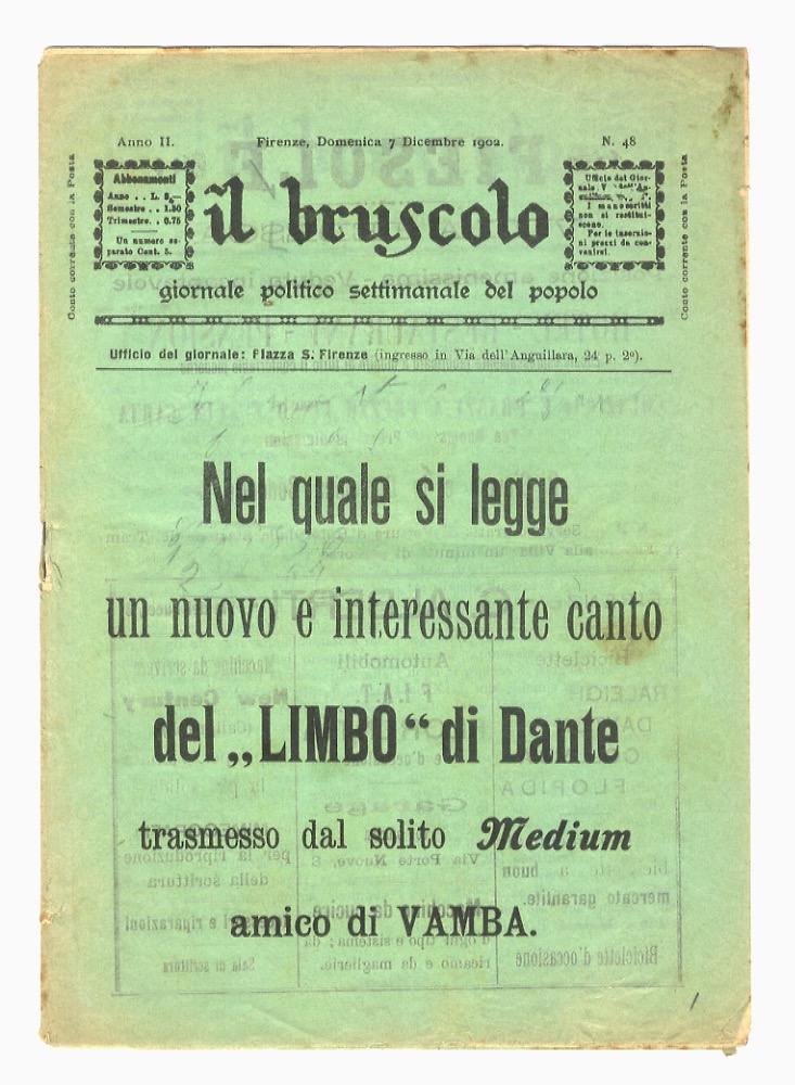 BRUSCOLO (IL) giornale politico settimanale del popolo. Gerente-responsabile: Alfredo Bussotti. …