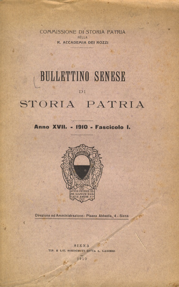 BULLETTINO Senese di Storia Patria. Commissione di Storia Patria nella …