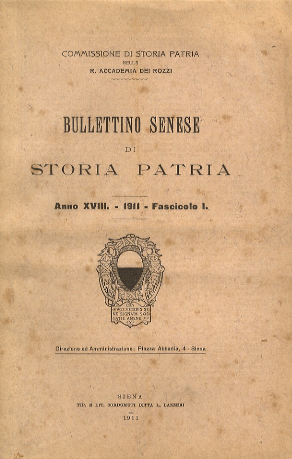 BULLETTINO Senese di Storia Patria. Commissione di Storia Patria nella …