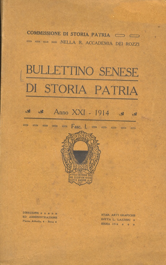 BULLETTINO Senese di Storia Patria. Commissione di Storia Patria nella …