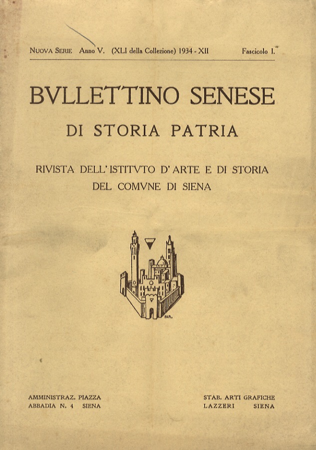 BULLETTINO Senese di Storia Patria. Rivista dell'Istituto d'Arte e di …