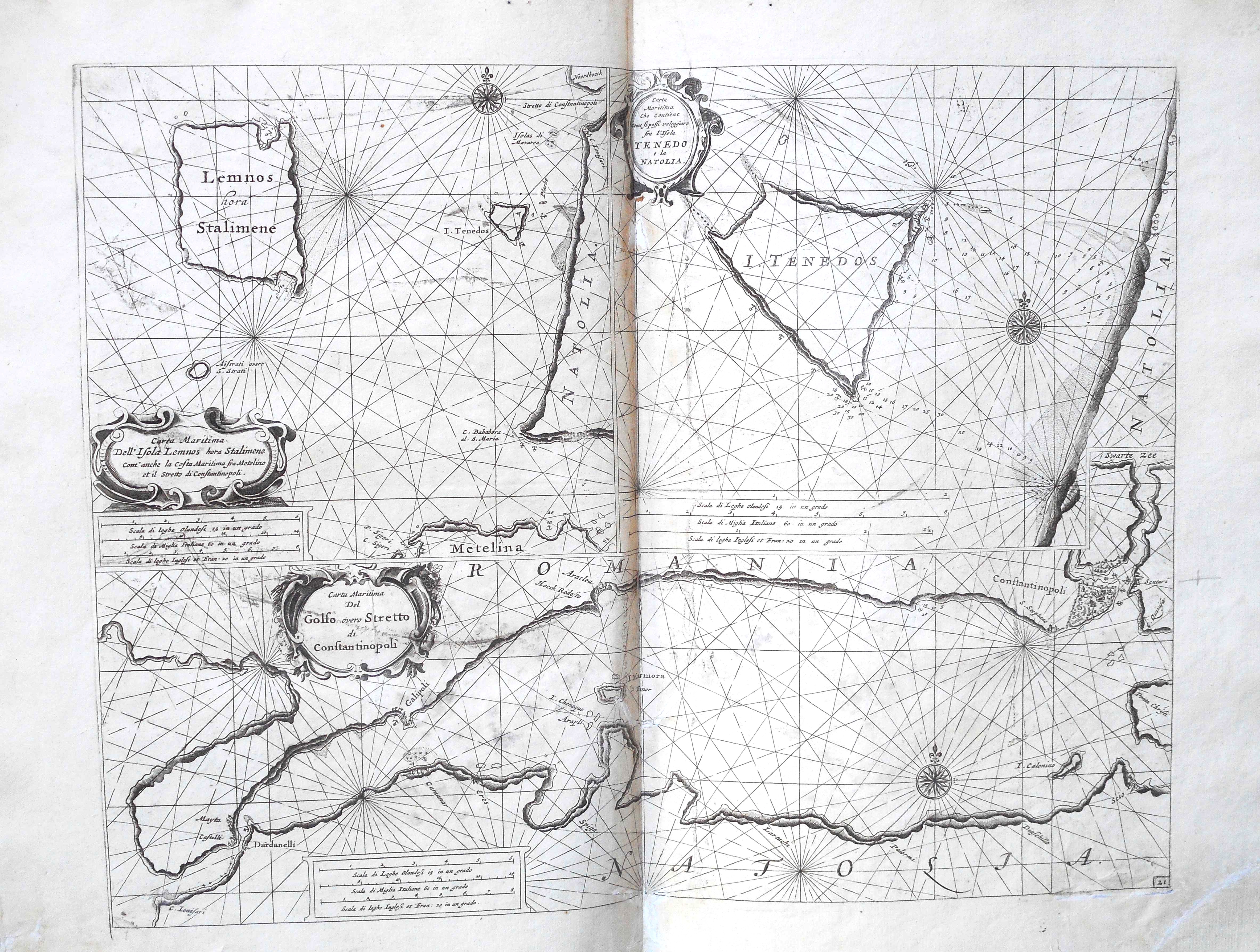 Carta maritima dell'Isola Lemnos hora Stalimene [.]; Carta maritima che …