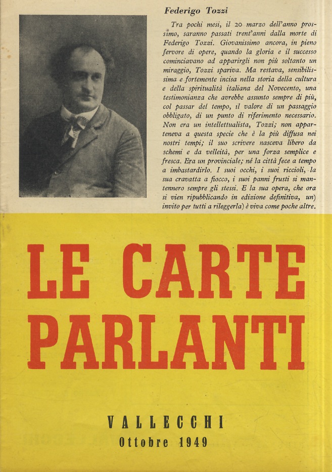 CARTE (LE) parlanti. Attualità letteraria ed artistica. [prima serie]. Ottobre …