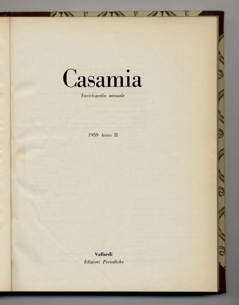 Casamia. Enciclopedia annuale. 1959. Anno II. (Cronache di un anno …