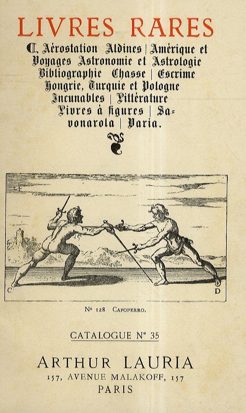Catalogues Arthur Lauria, 157, Avenue Malakoff, Paris: N° 35: Livres …