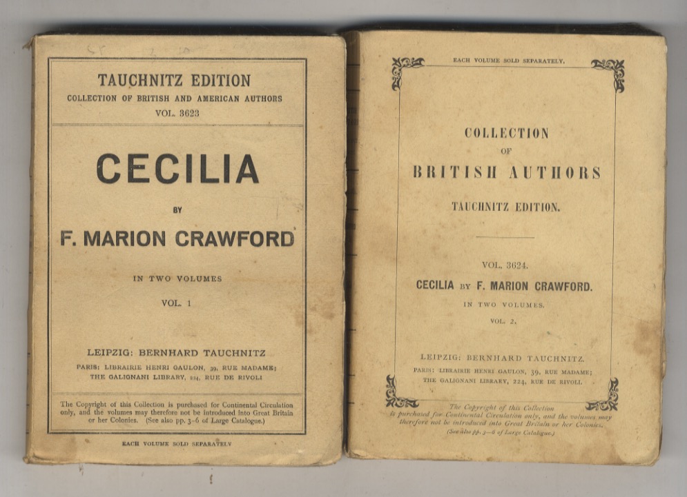 Cecilia. A story of modern Rome [.] Copyright Edition. In …