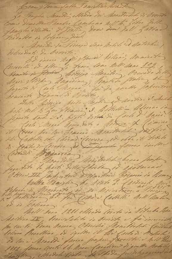 CENNI storici sulla famiglia Monaldi [di Firenze].