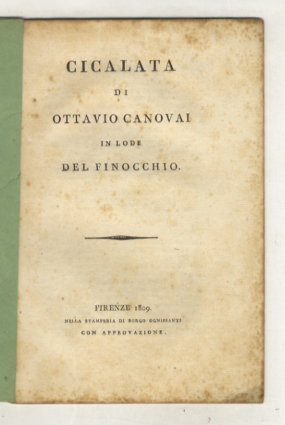 Cicalata di Ottavio Canovai in lode del finocchio.