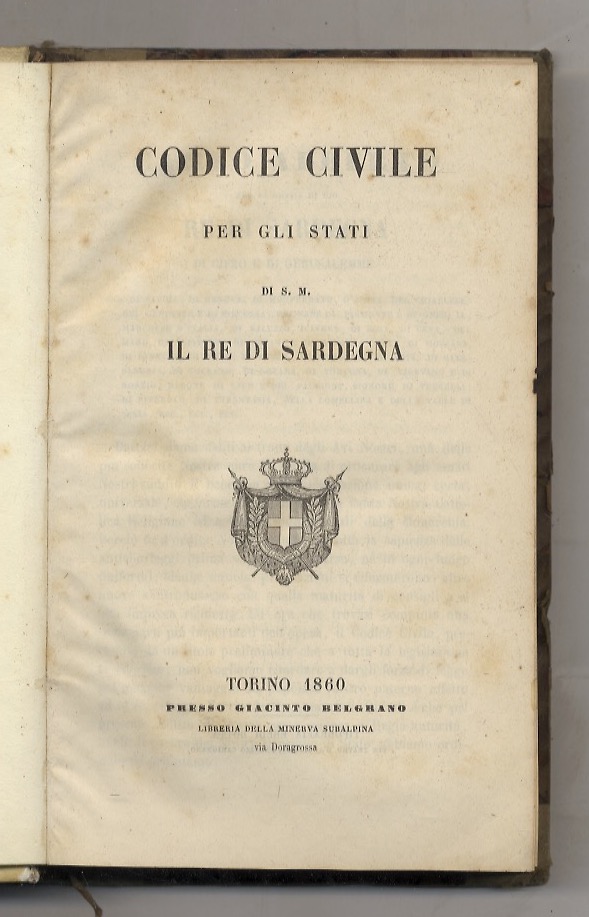 Codice Civile per gli Stati di S.M. il Re di …