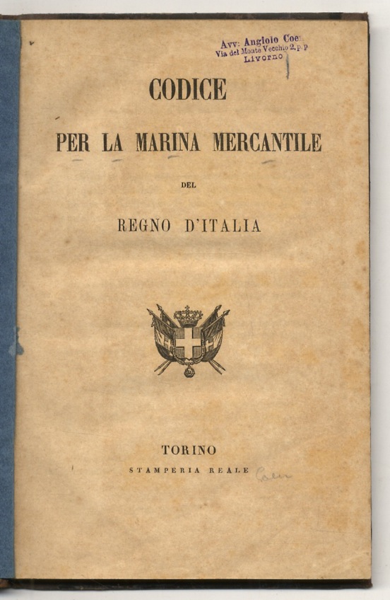 Codice per la marina mercantile del Regno d'Italia.