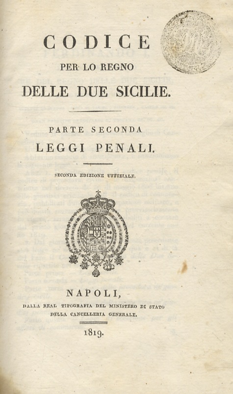 CODICE per lo Regno delle Due Sicilie. Parte seconda: Leggi …