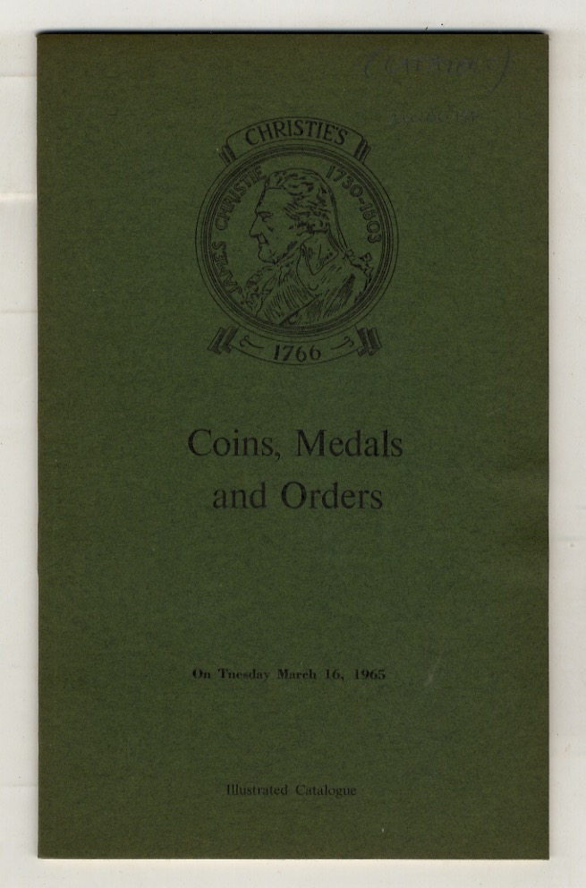 Coins and medals. (Auktion sale). Tuesday March 16, 1965.