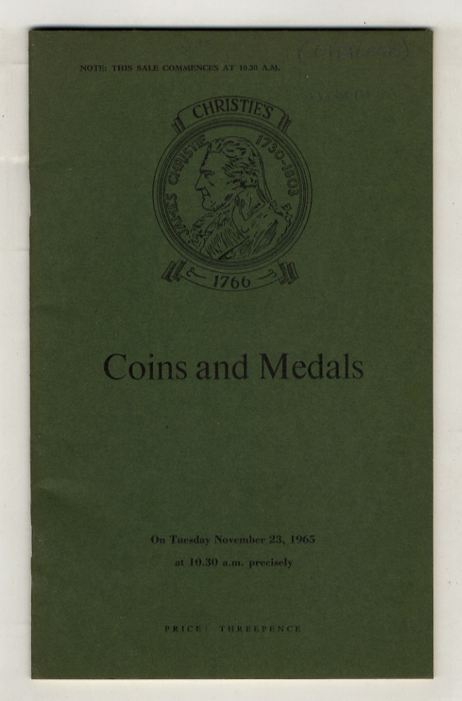 Coins, medals and orders. (Auction sale). Tuesday November 23, 1965.