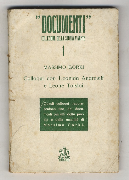 Colloqui con Leonida Andreieff e Leone Tolstoi. Traduzione di Alin.
