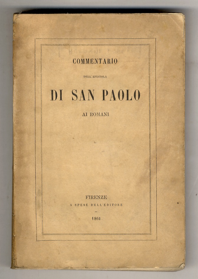 Commentario dell'Epistola di San Paolo ai Romani.
