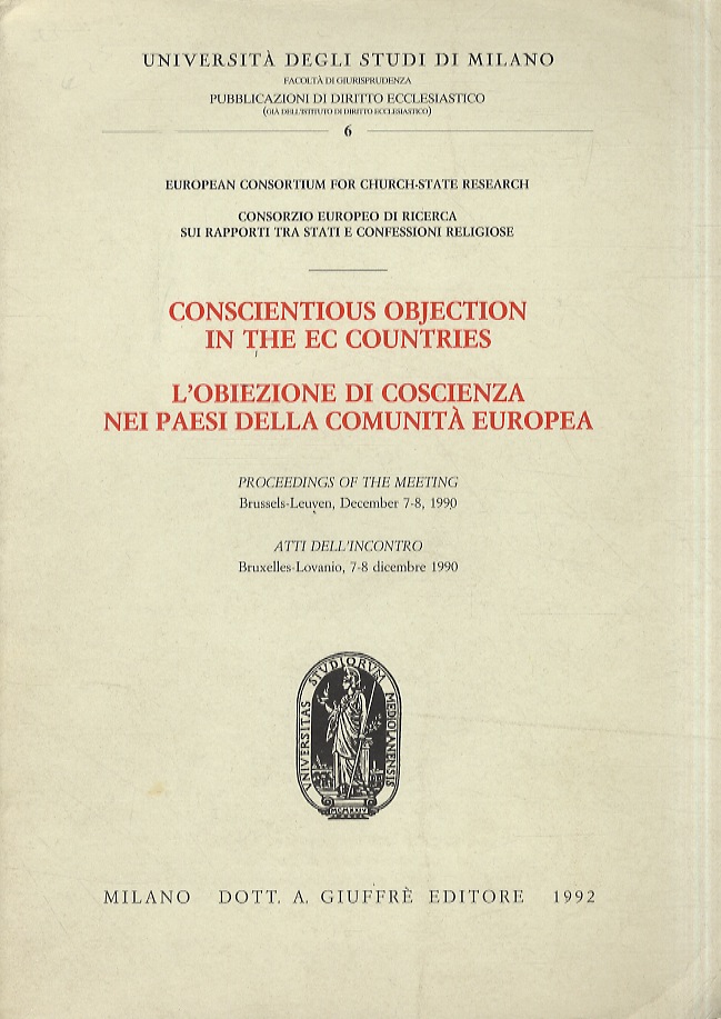 CONSCIENTIOUS objection in the EC Countries. L'obiezione nei Paesi della …