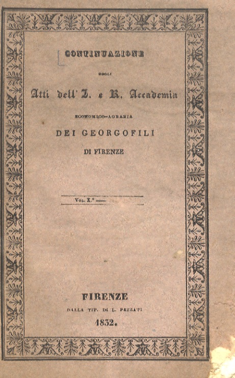 CONTINUAZIONE degli Atti dell'I. e R. Accademia dei Georgofili di …