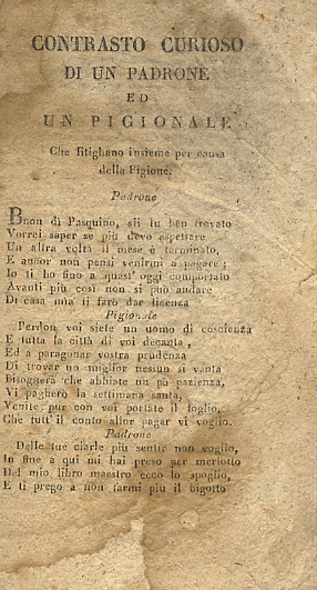 CONTRASTO curioso di un padrone ed un pigionale che litigano …