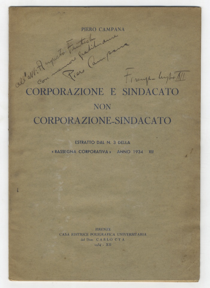 Corporazione e sindacato non corporazione-sindacato.