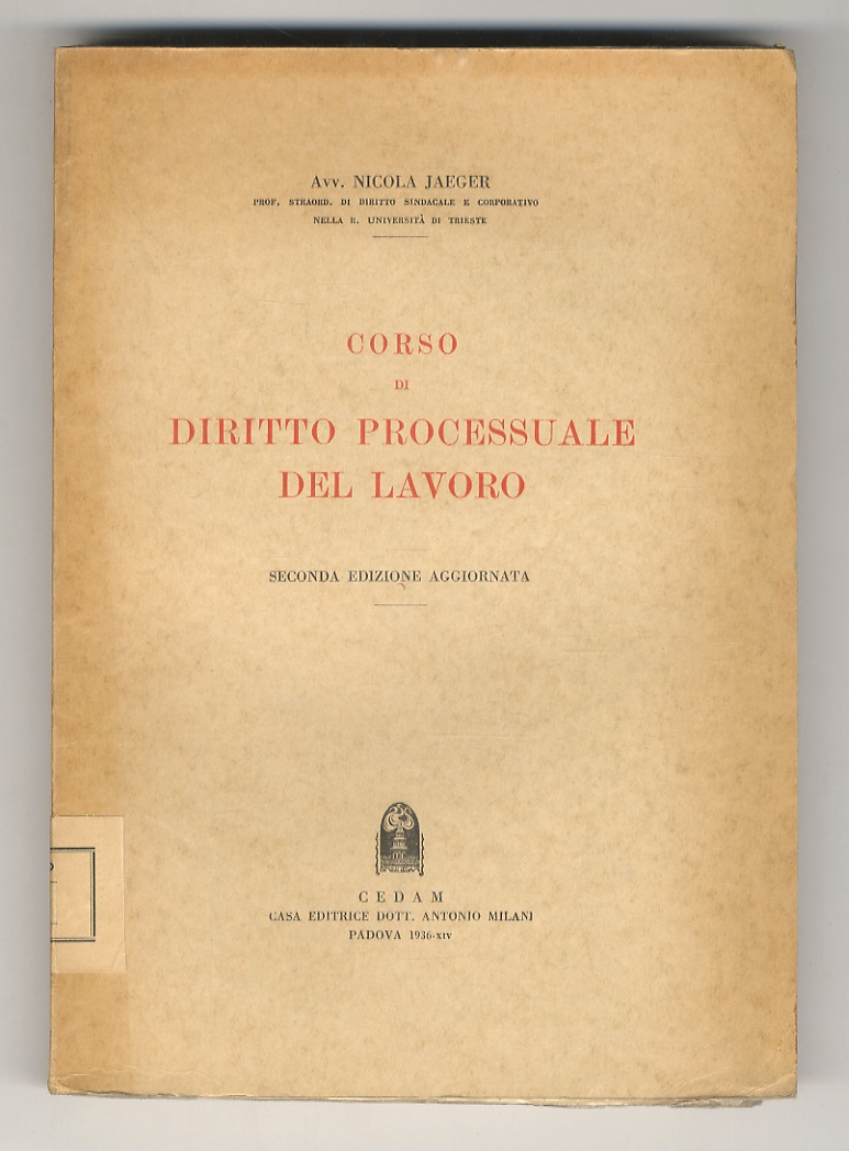 Corso di diritto processuale del lavoro. Seconda edizione aggiornata.