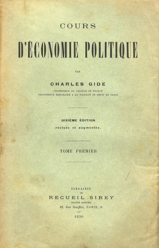 Cours d'économie politique.