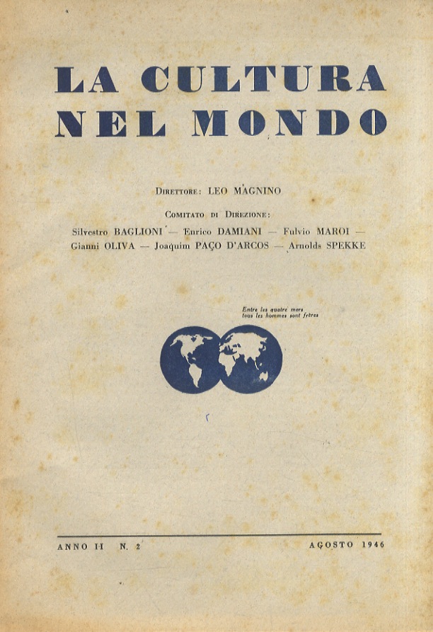 CULTURA (LA) nel mondo. Direttore: Leo Magnino. Anno II: n. …