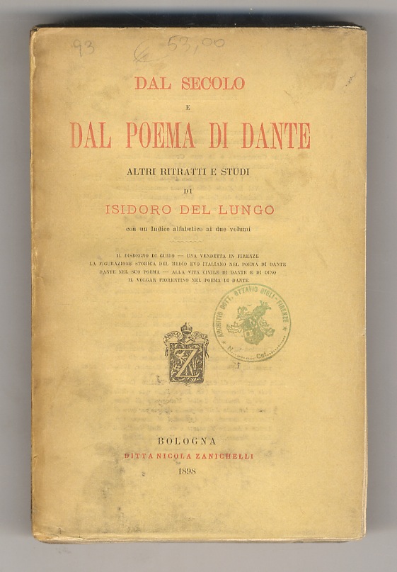 Dal secolo e dal poema di Dante. Altri ritratti e …