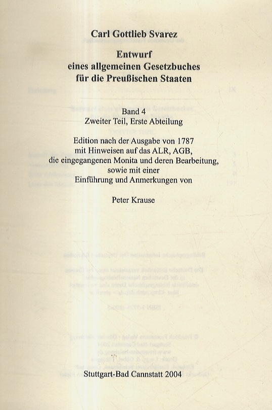 Das Allgemeine Landrecht: die Texte. A, Entwurf eines allgemeinen Gesetzbuches …