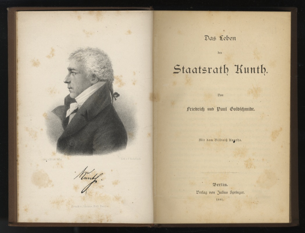 Das Leben des Staatsrath Kunth.